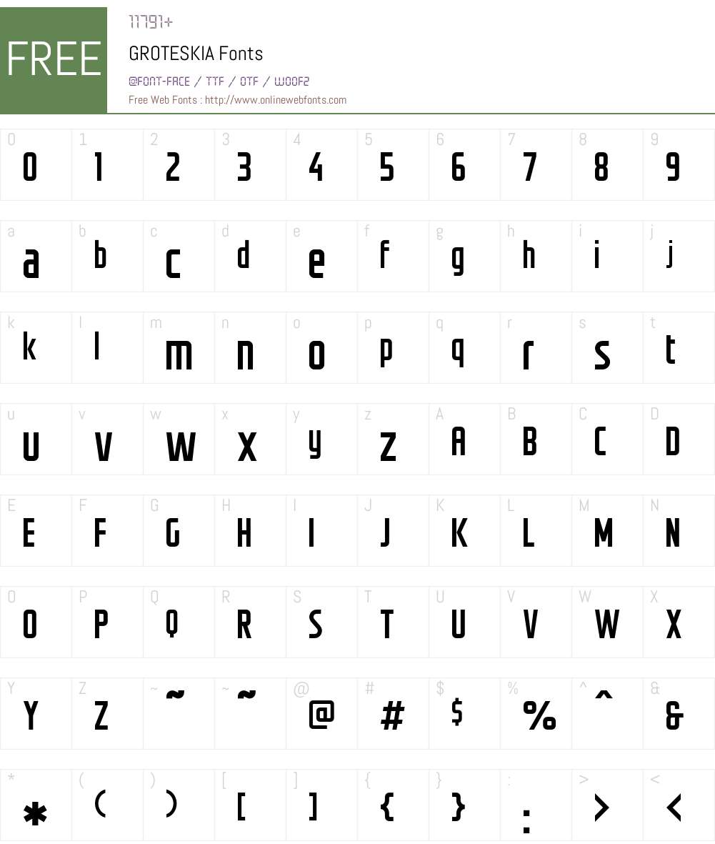 GROTESKIA Font Screenshots