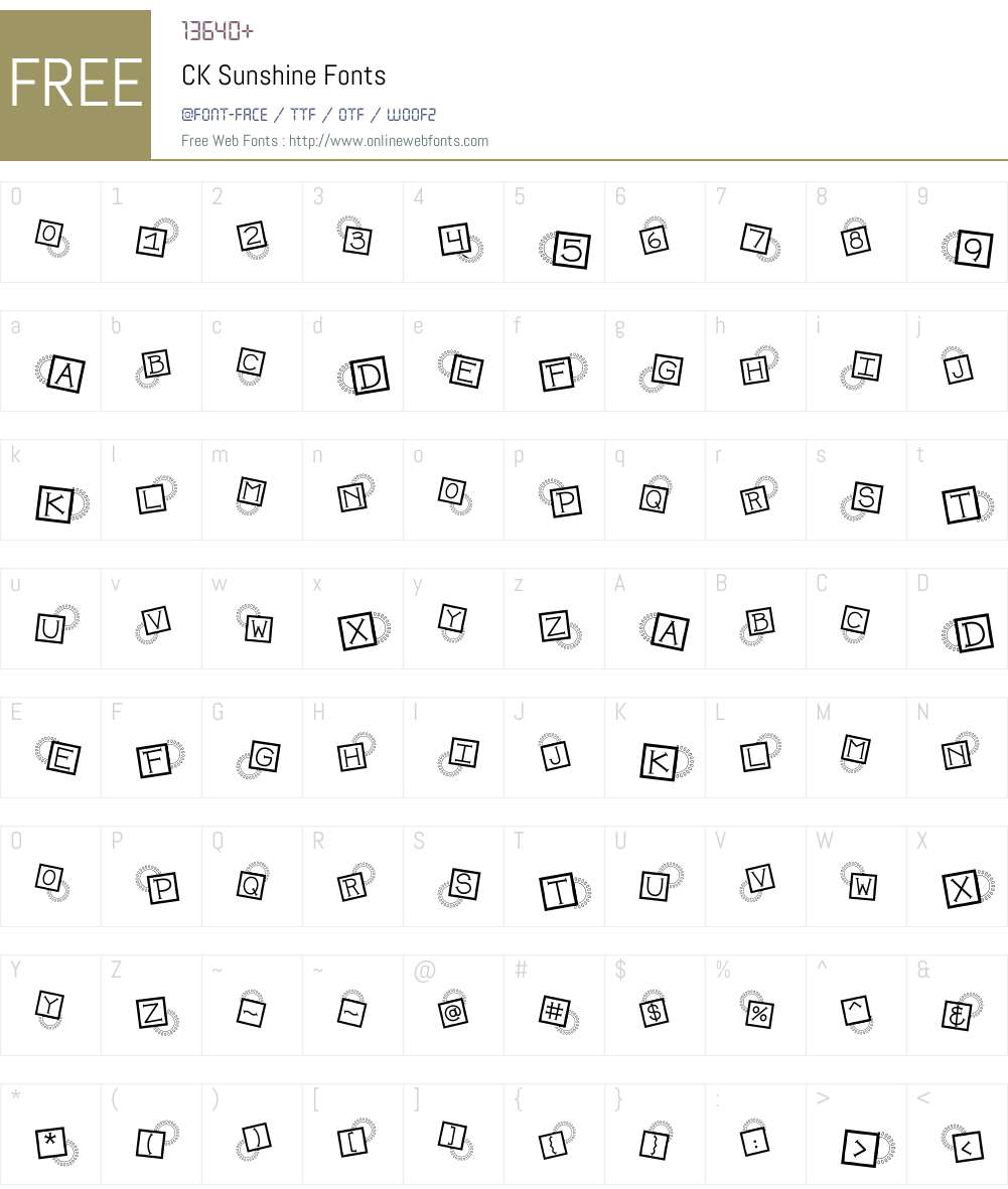 CK Sunshine Font Screenshots
