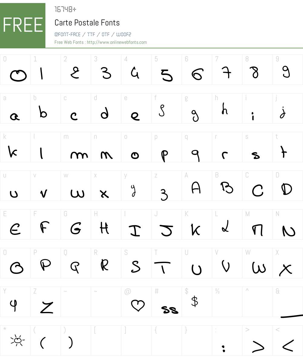 Carte Postale Font Screenshots