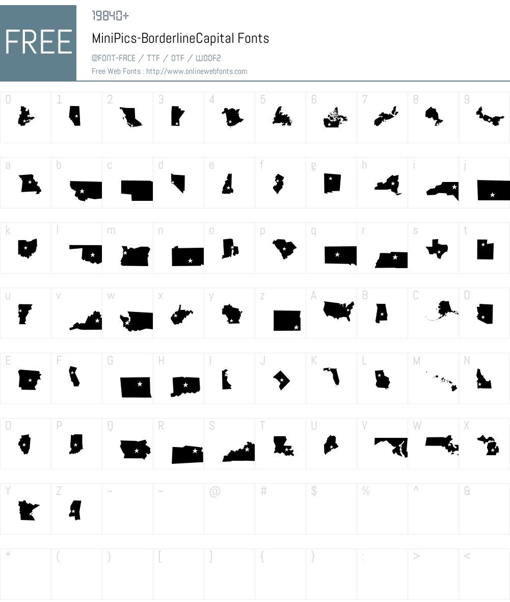 MiniPics Font Screenshots