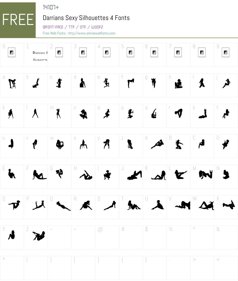 Darrians Sexy Silhouettes 4 Font Screenshots