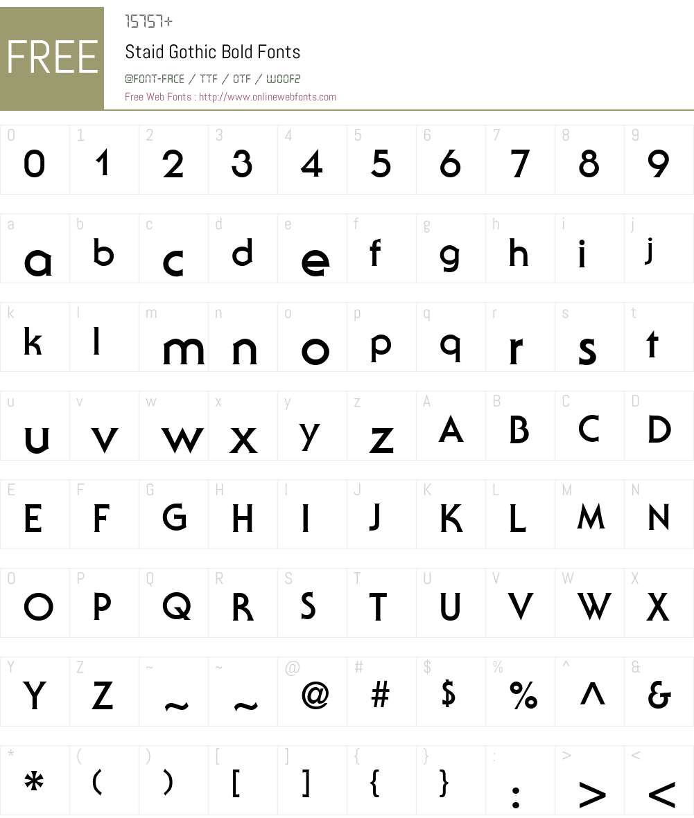 Staid Gothic Font Screenshots