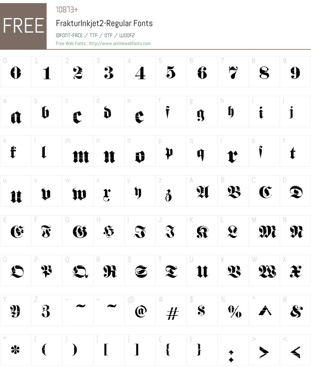 FrakturInkjet2 Font Screenshots