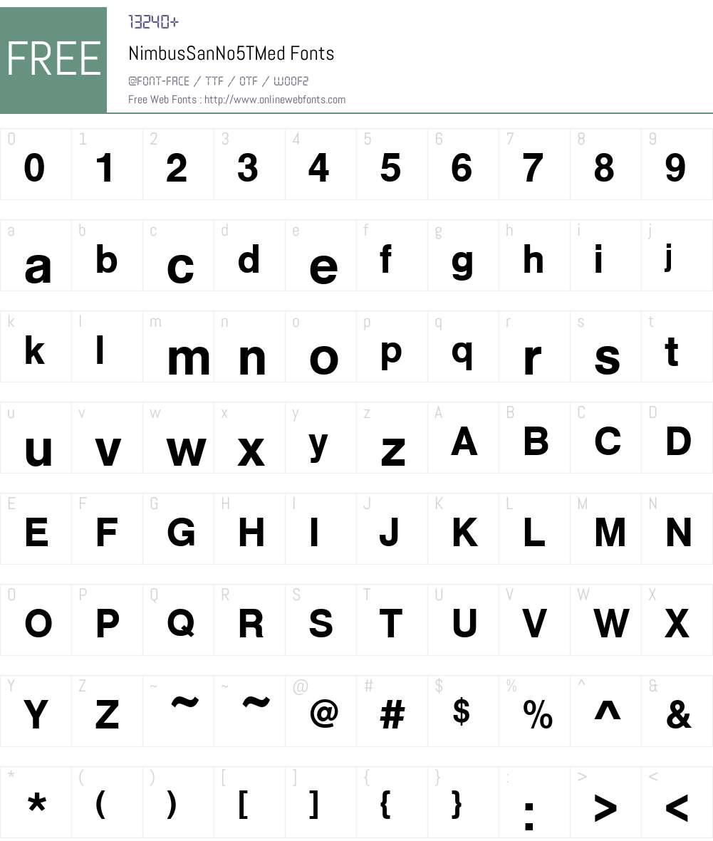 NimbusSanNo5TMed Font Screenshots