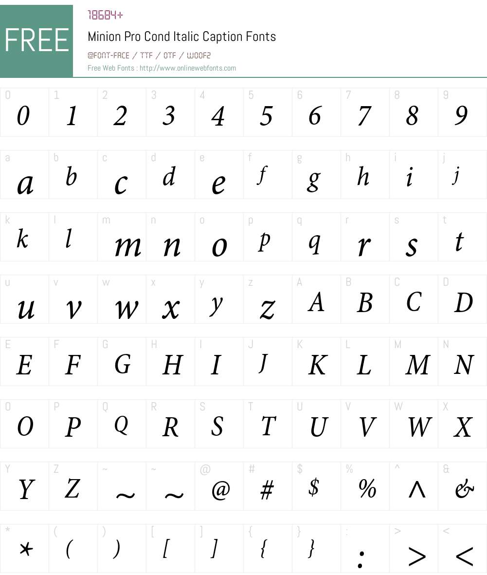 Minion Pro Font Screenshots