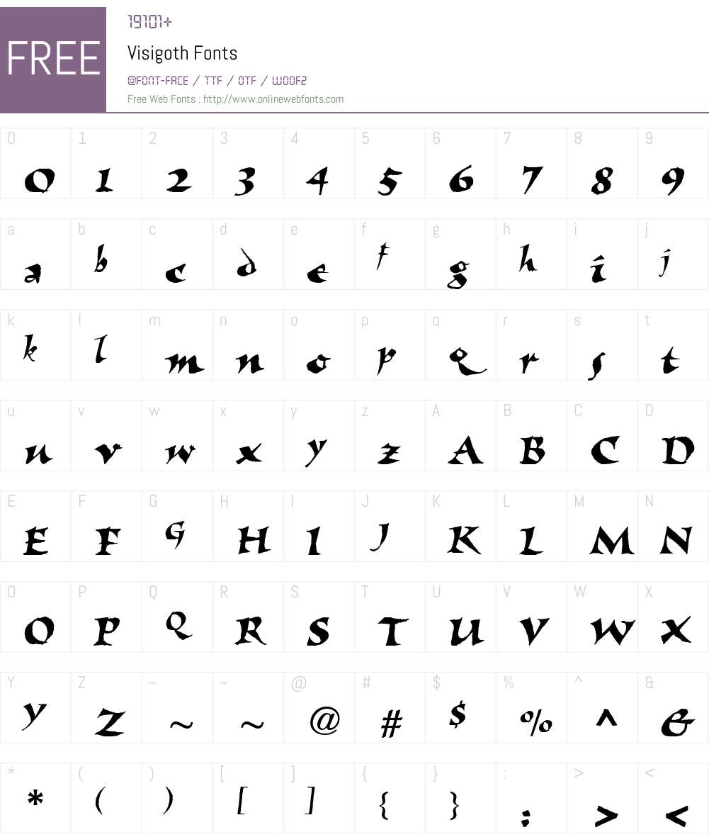 Visigoth Font Screenshots