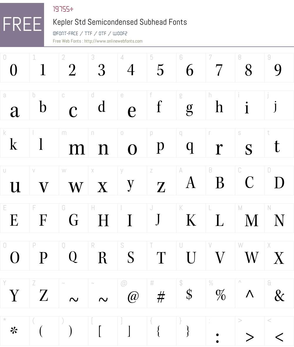 Kepler Std Font Screenshots