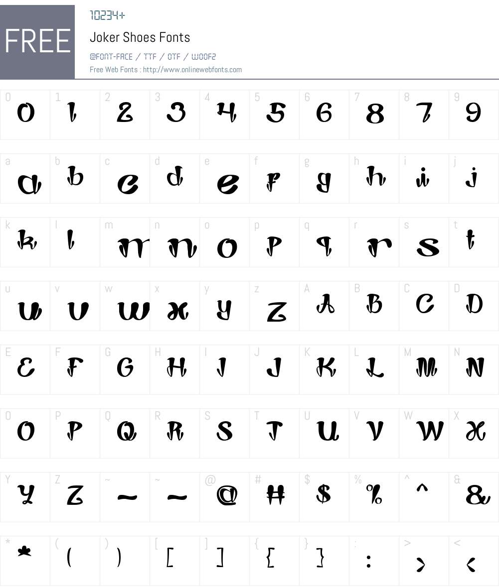 Joker Shoes Font Screenshots