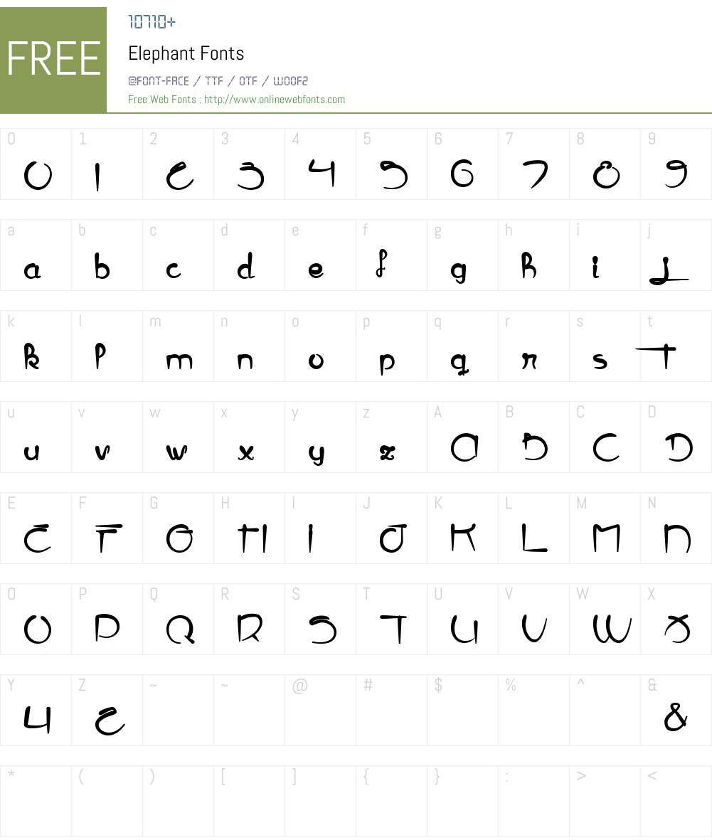 Elephant Font Screenshots