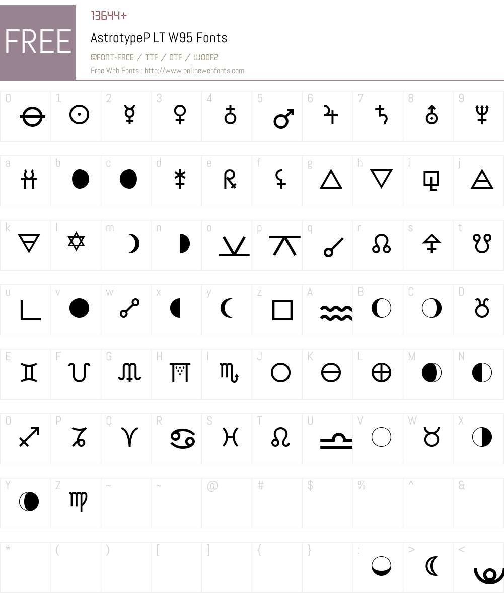 AstrotypePLTW95 Font Screenshots
