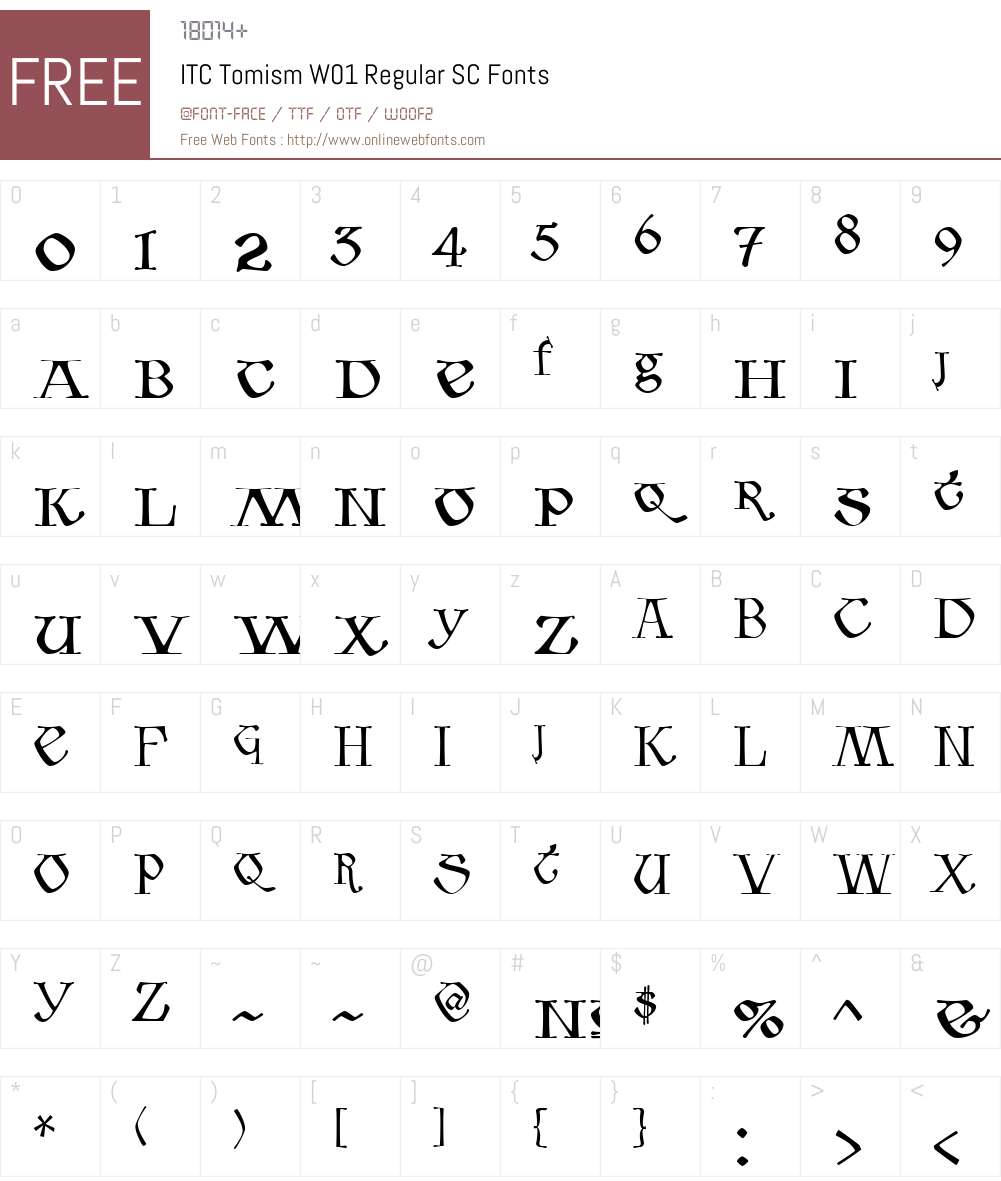 ITCTomismW01-RegularSC Font Screenshots