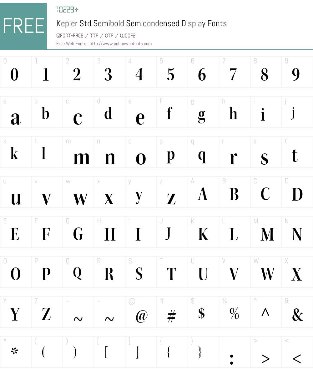 Kepler Std Font Screenshots