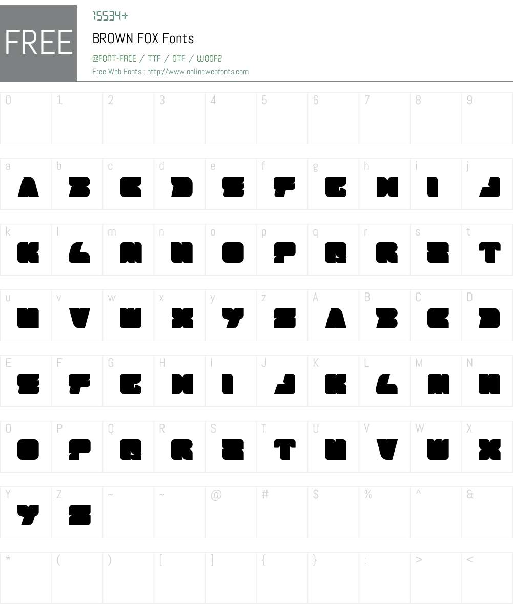 BROWN FOX Font Screenshots