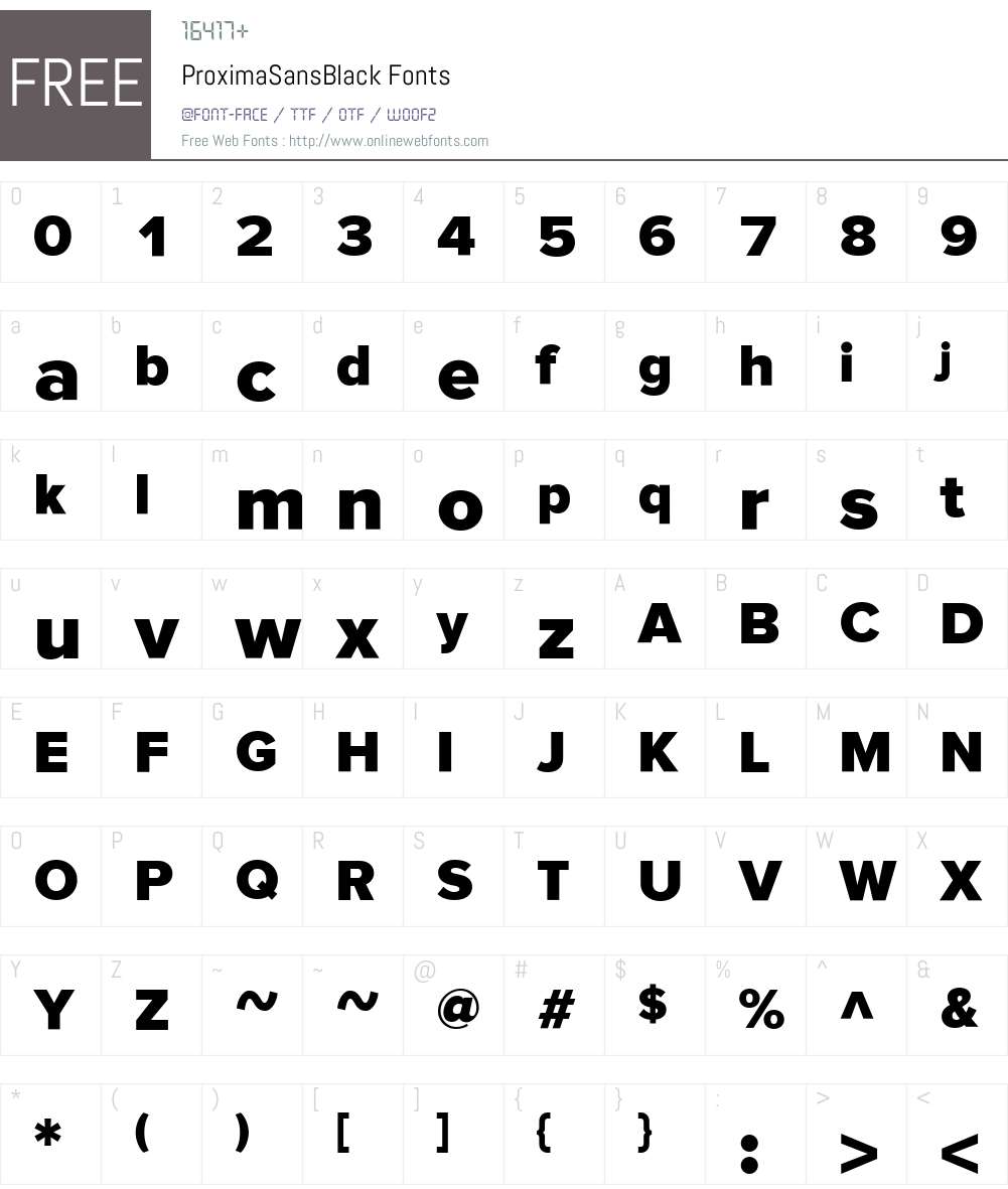 ProximaSansBlack Font Screenshots