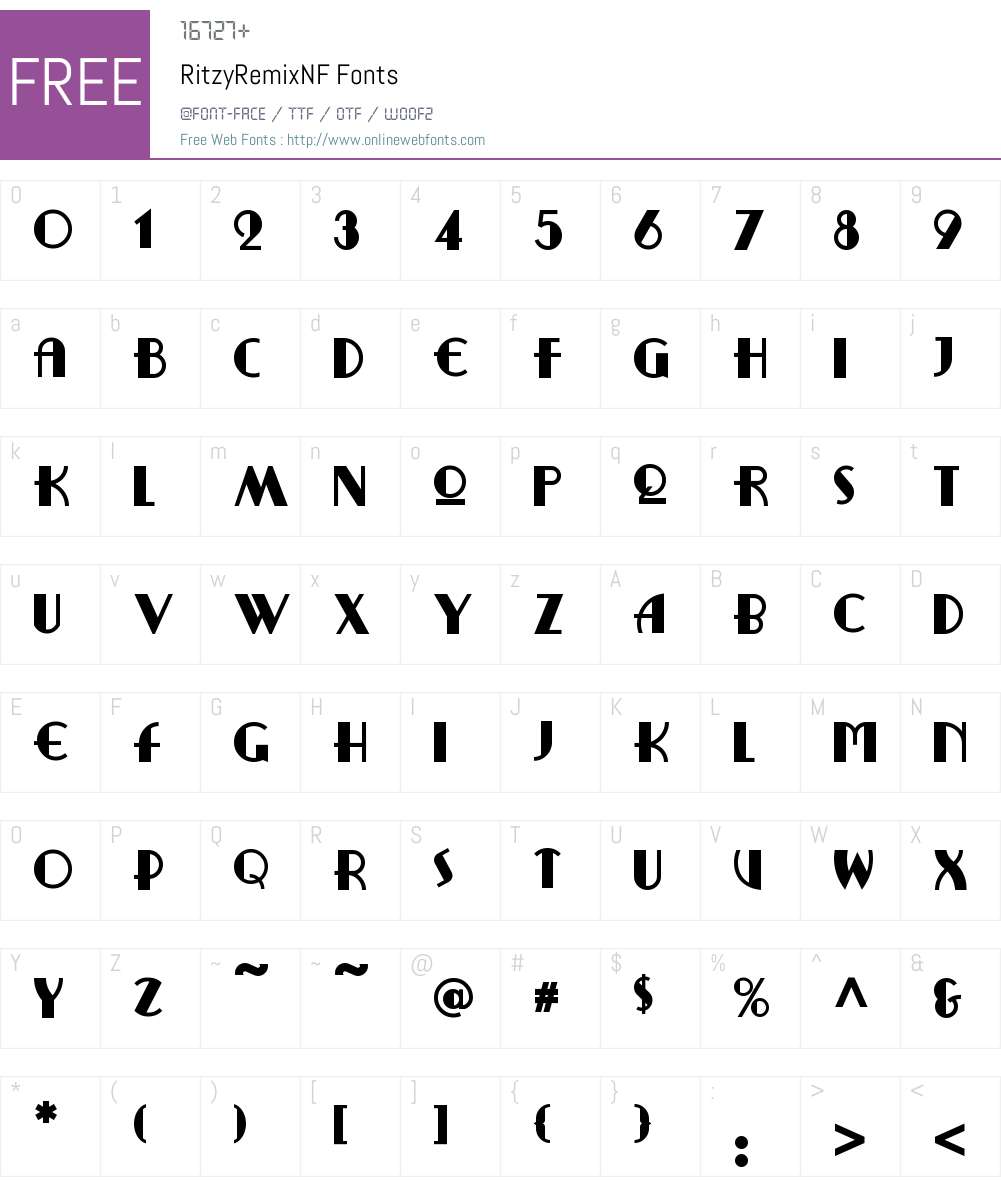 RitzyRemixNF Font Screenshots