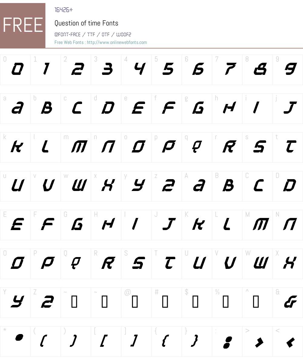 Question of time Font Screenshots