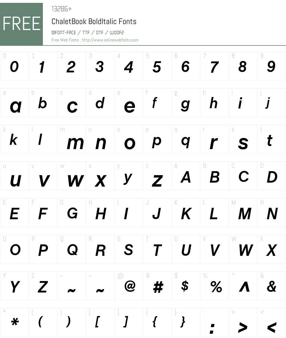 ChaletBook Font Screenshots