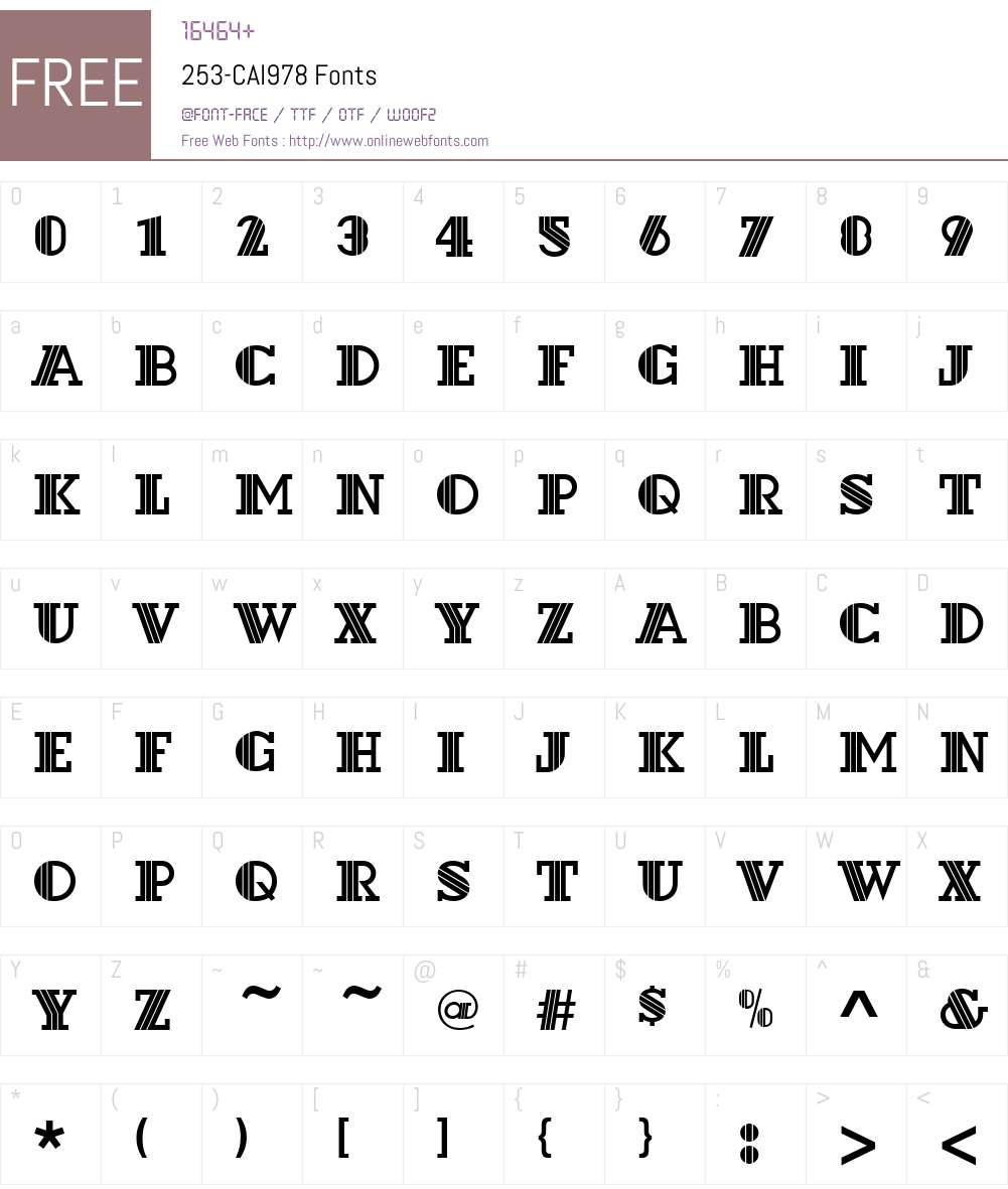 253-CAI978 Font Screenshots