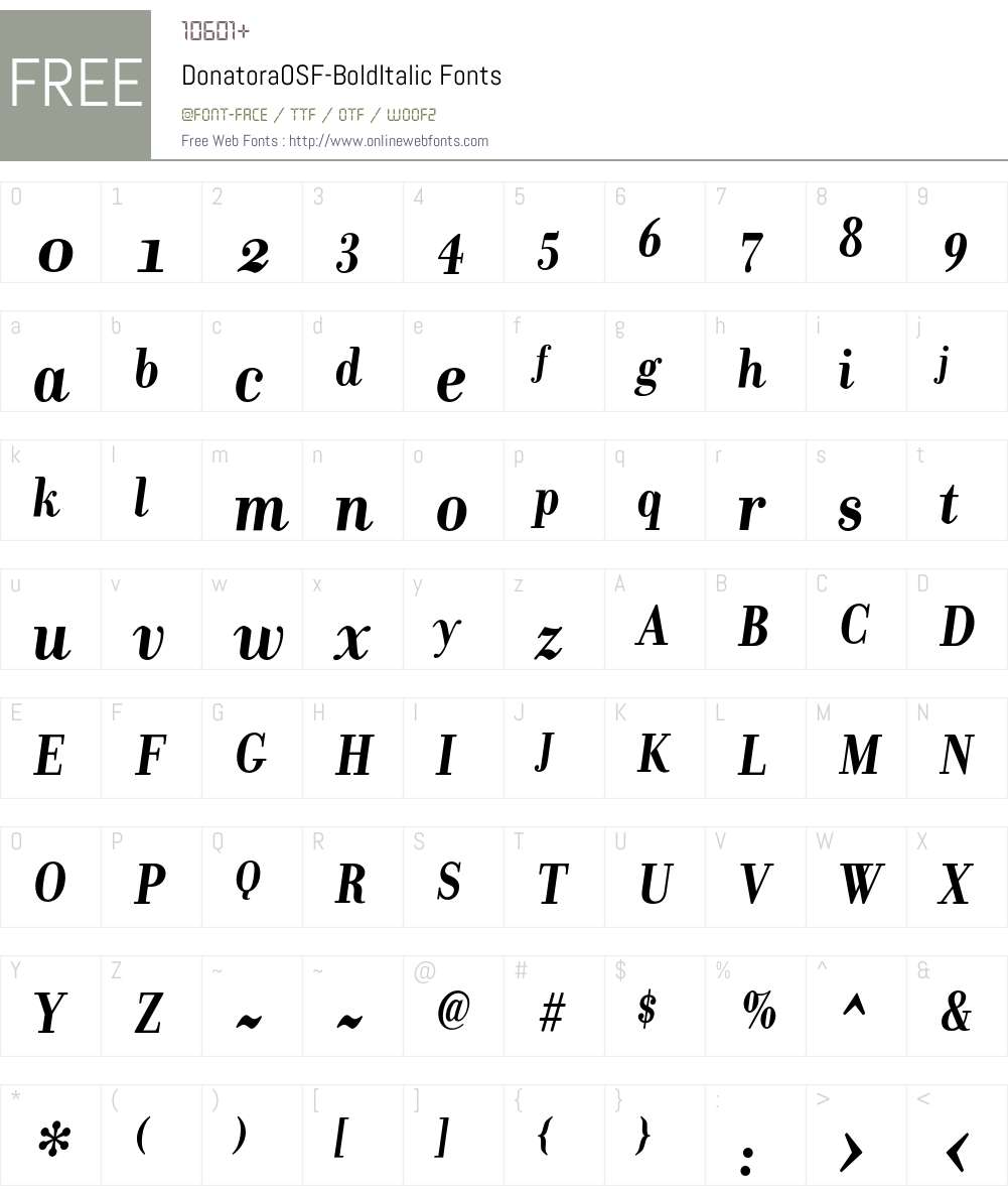 DonatoraOSF Font Screenshots