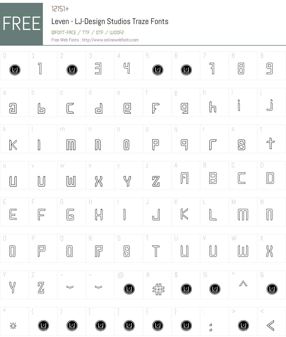 Leven Traze Font Screenshots
