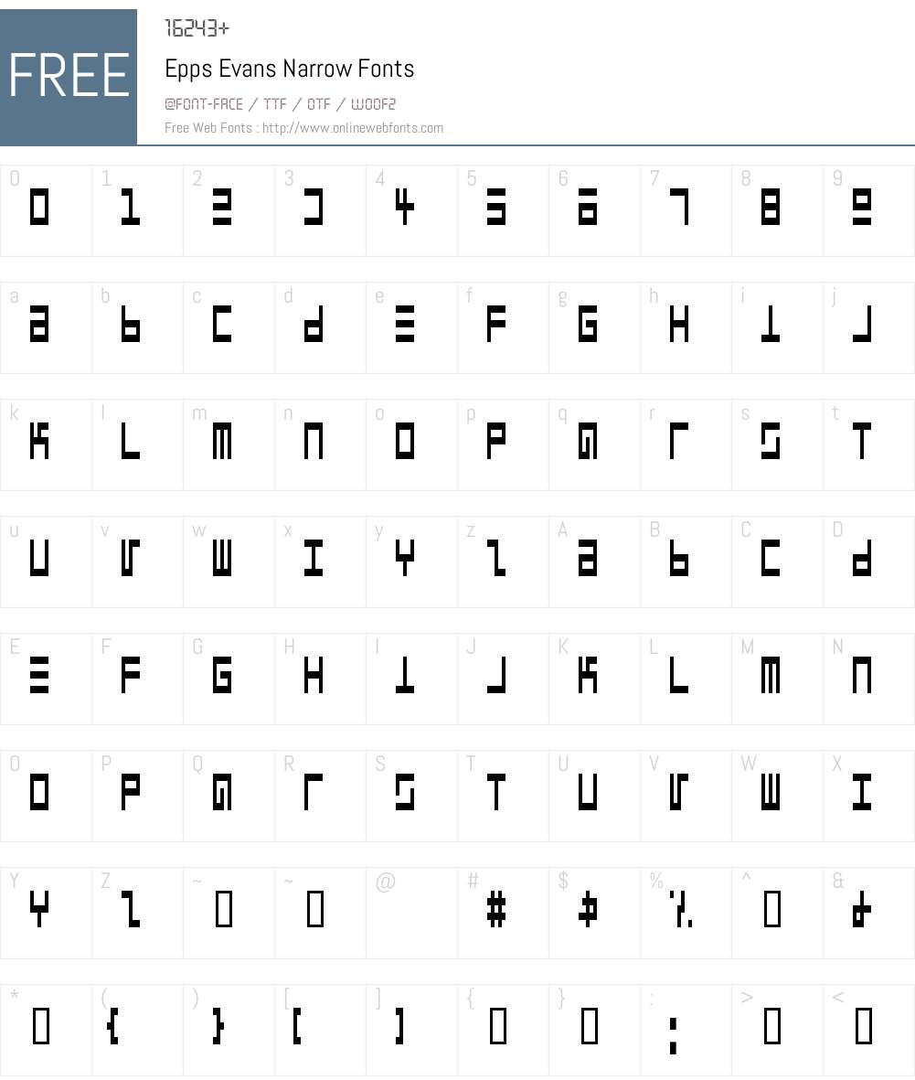Epps Evans Font Screenshots