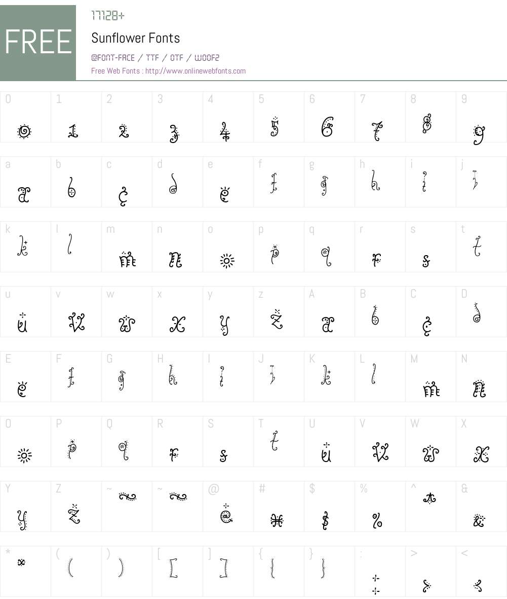 Sunflower Font Screenshots