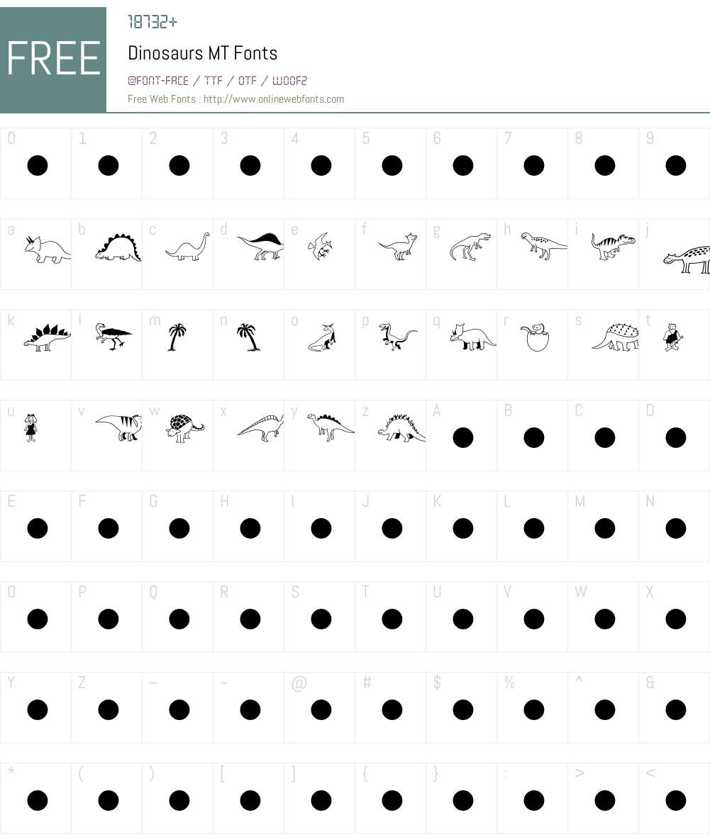 Dinosaurs MT Font Screenshots
