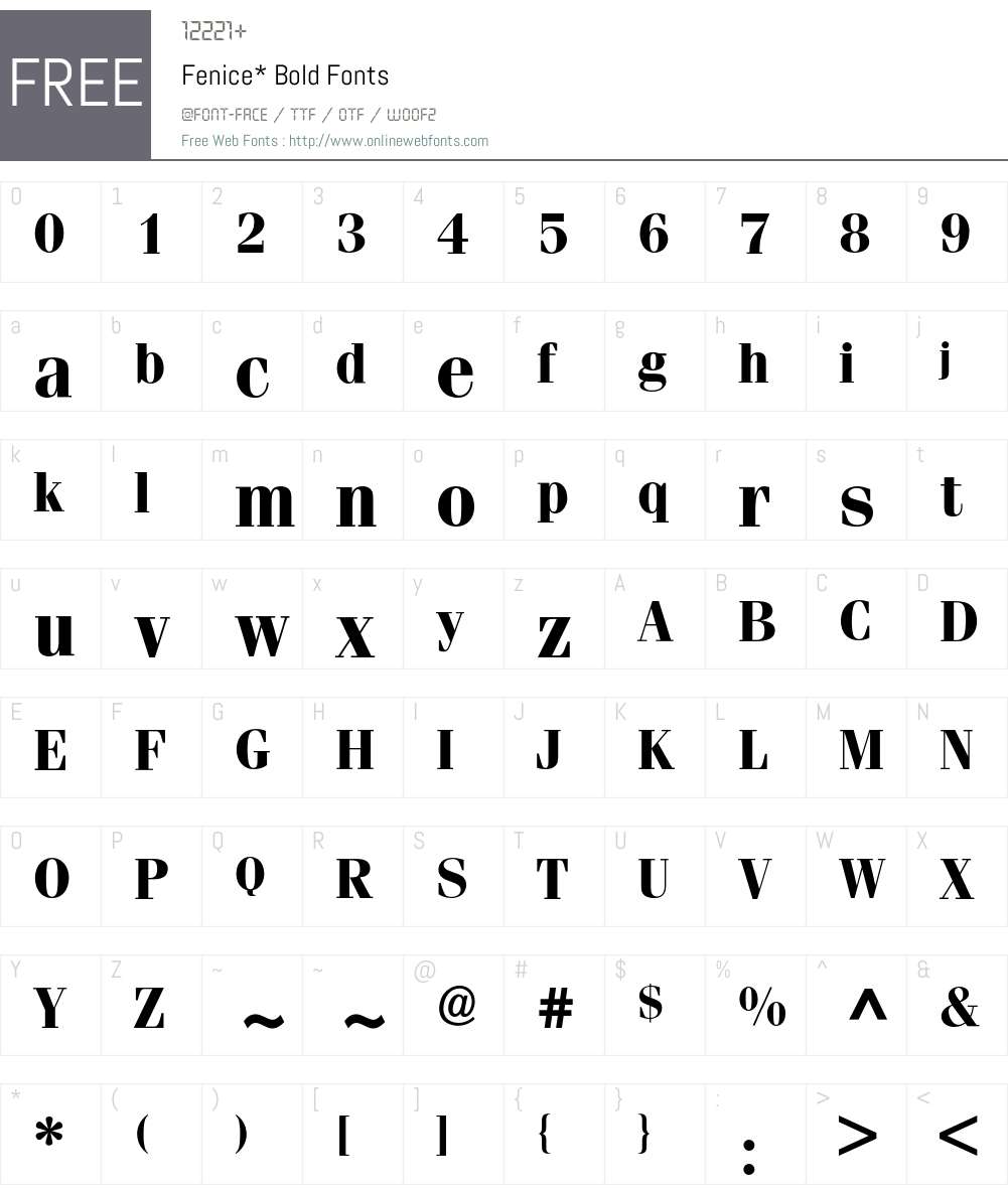 Fenice BQ Font Screenshots