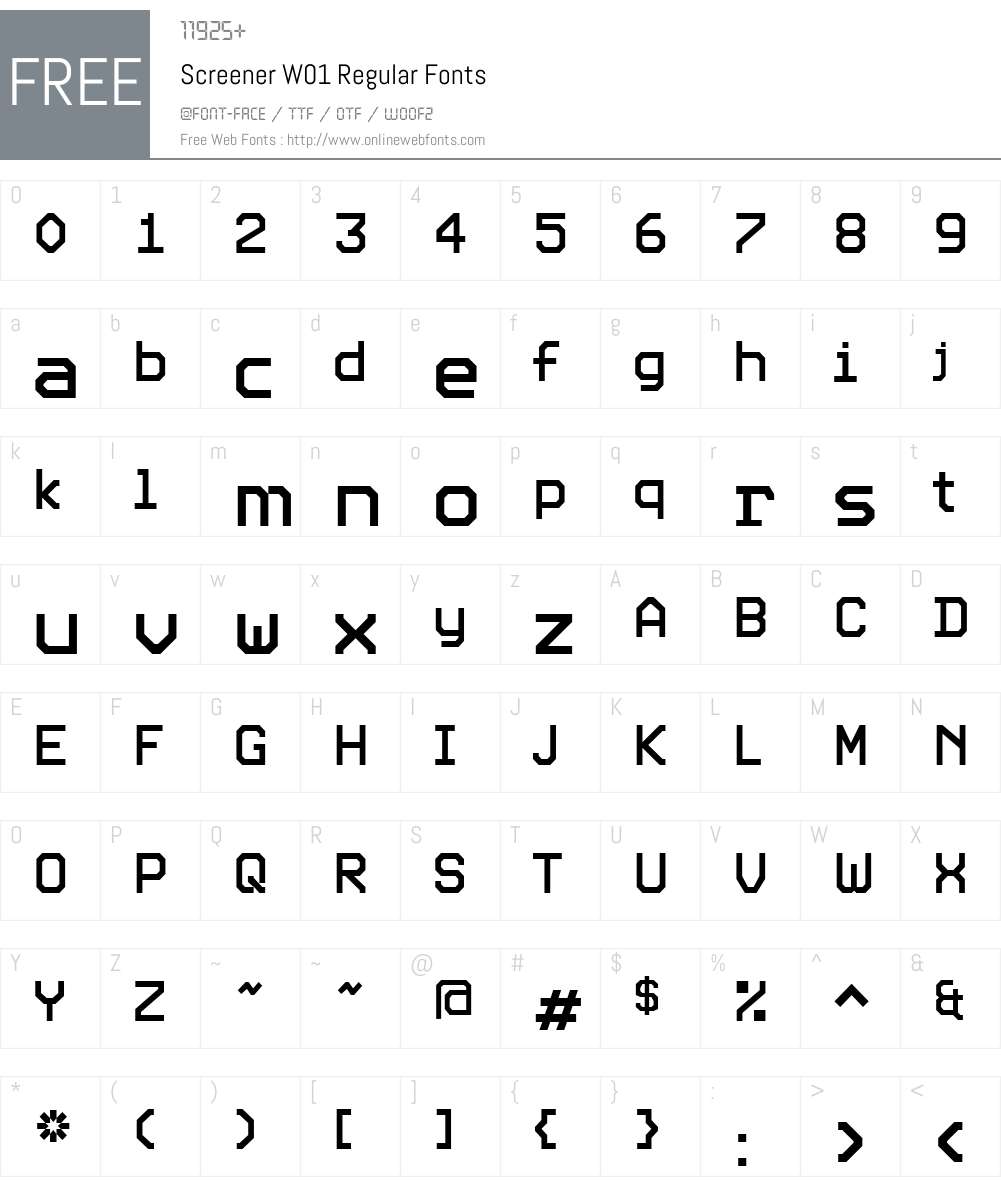 ScreenerW01-Regular Font Screenshots
