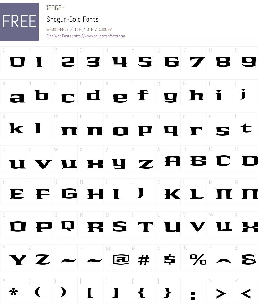 Shogun Font Screenshots