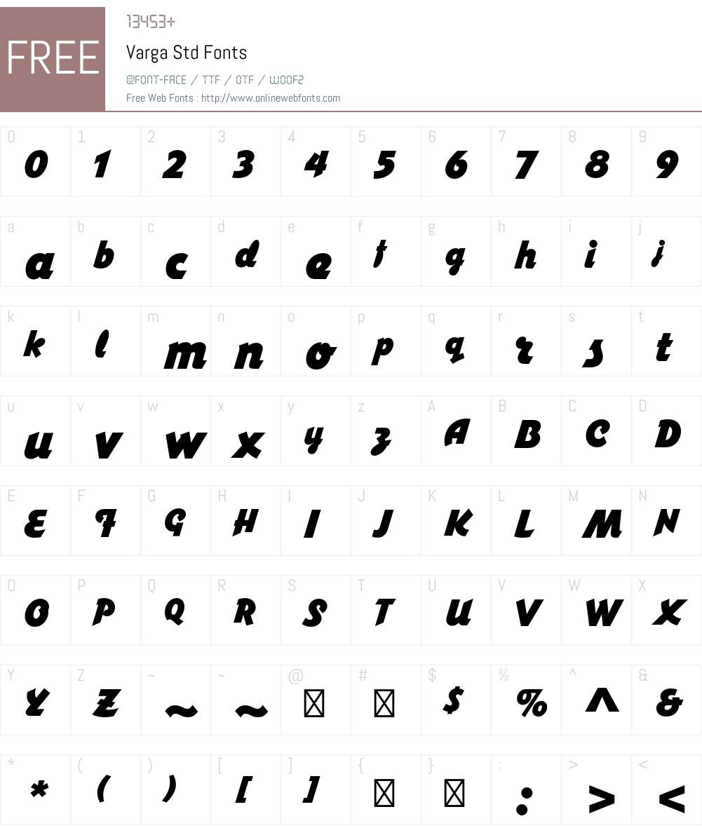 Varga Std Font Screenshots