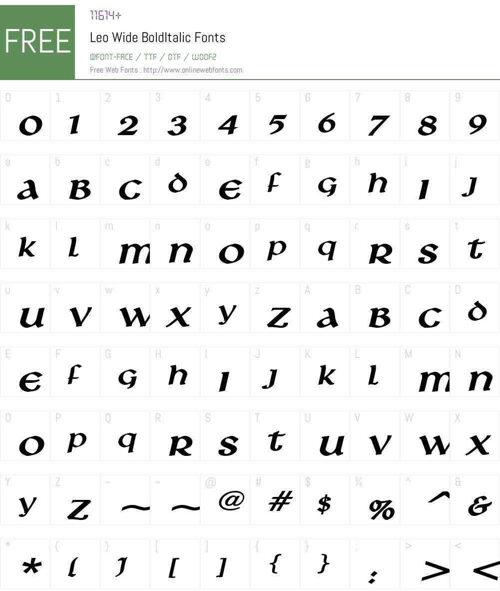 Leo Wide Font Screenshots