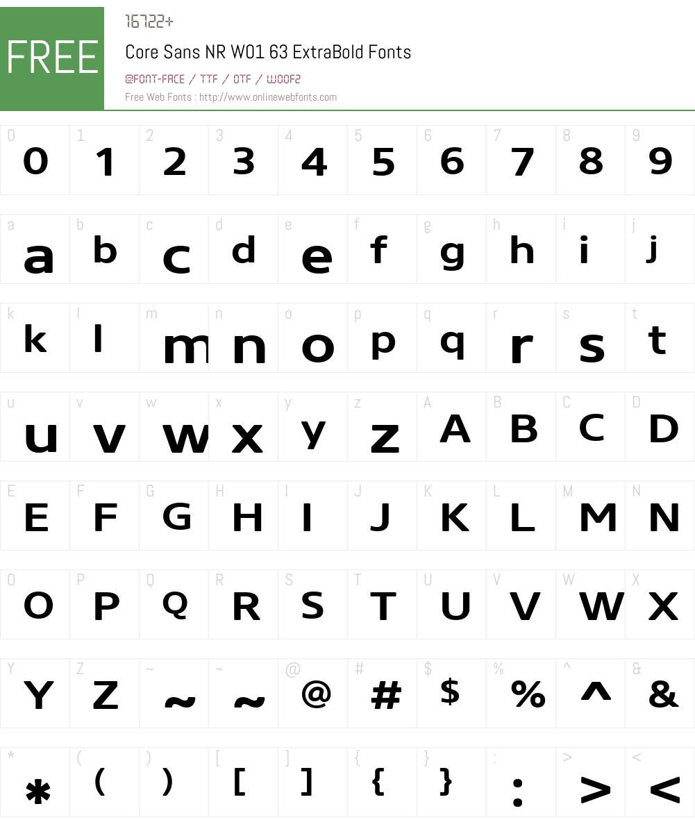 CoreSansNRW01-63ExtraBold Font Screenshots