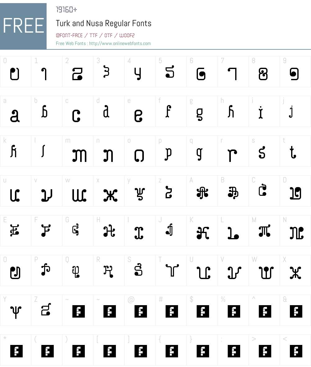 Turk and Nusa Font Screenshots