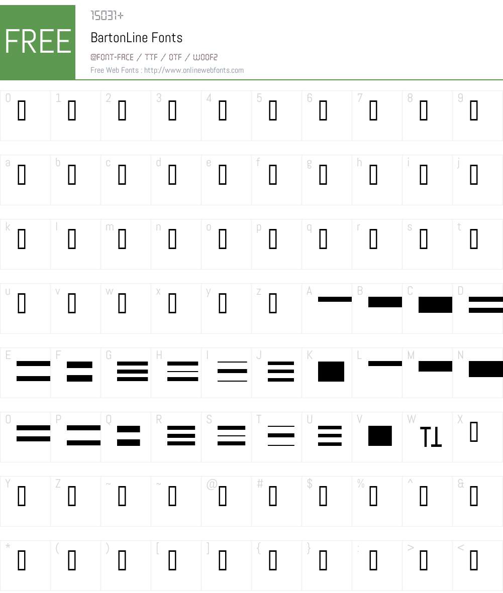 BartonLine Font Screenshots