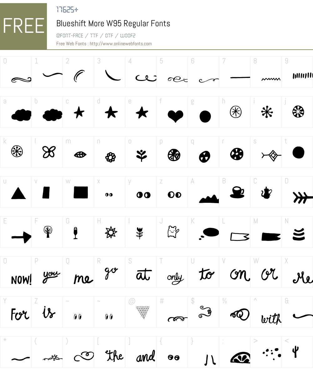 BlueshiftMoreW95-Regular Font Screenshots