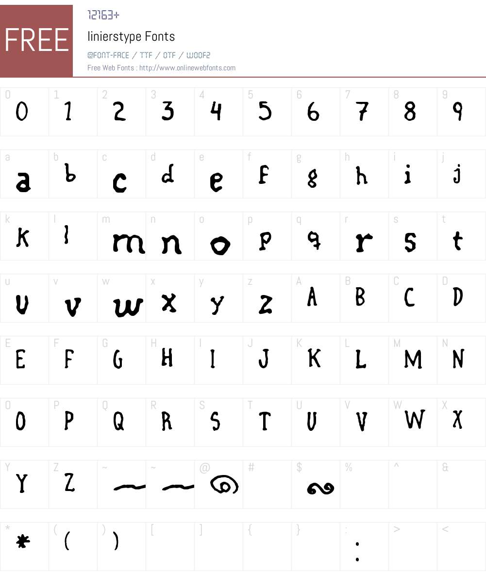 linierstype 1.00 December 8, 2004, initial release Fonts Free Download ...