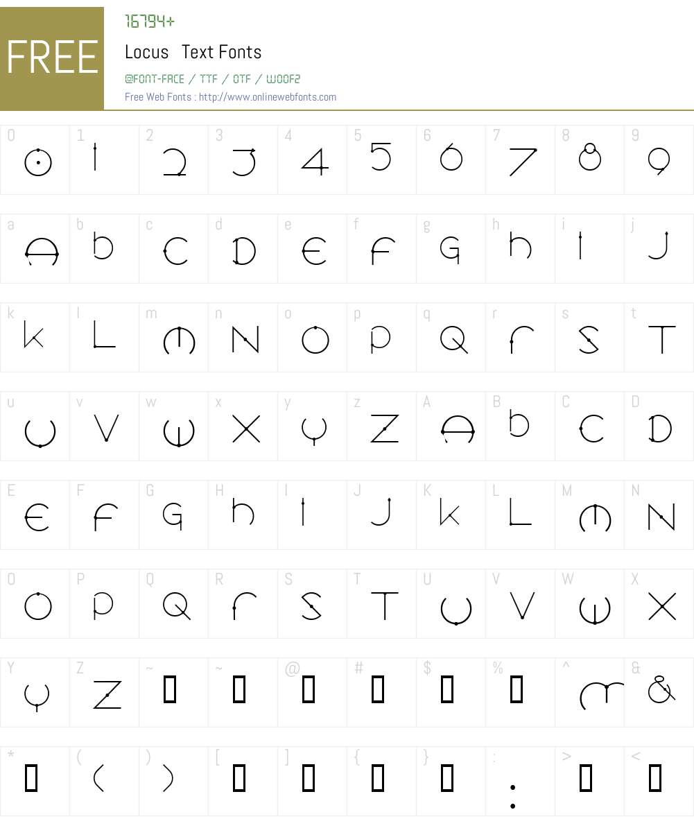 Locus Font Screenshots