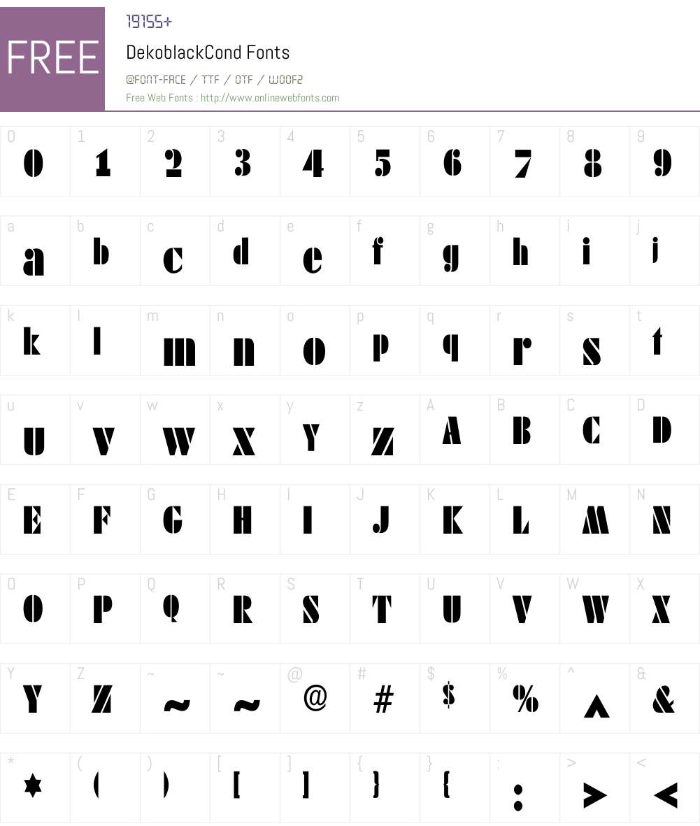 Dekoblack Font Screenshots