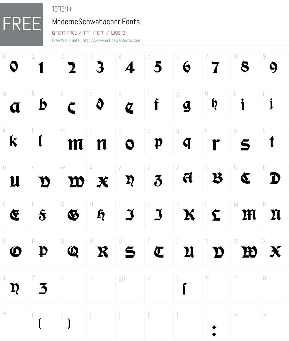 ModerneSchwabacher Font Screenshots