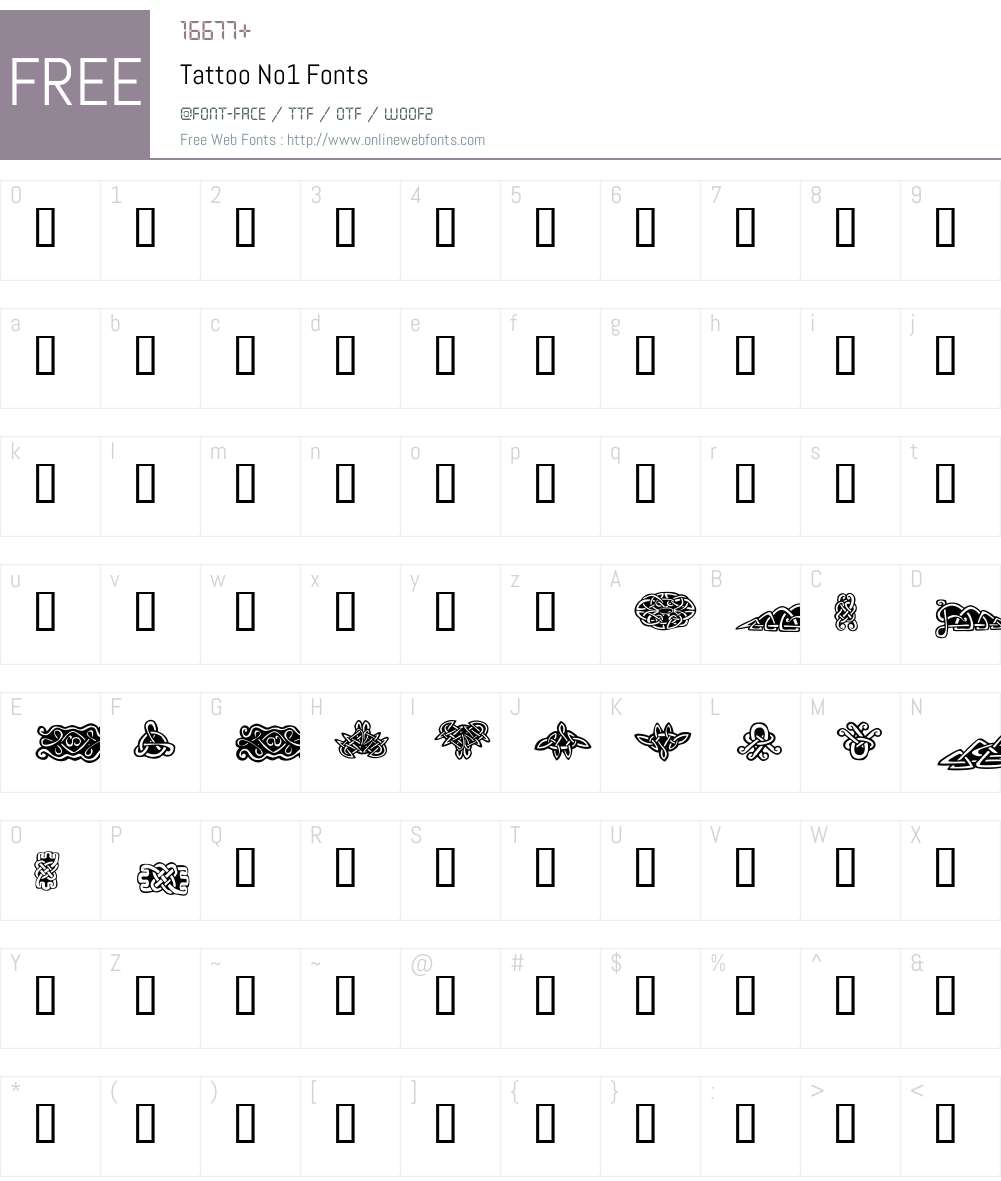 Tattoo No1 Font Screenshots