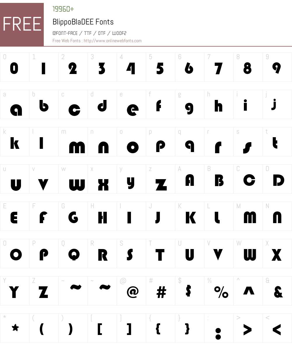 BlippoBlaDEE Font Screenshots
