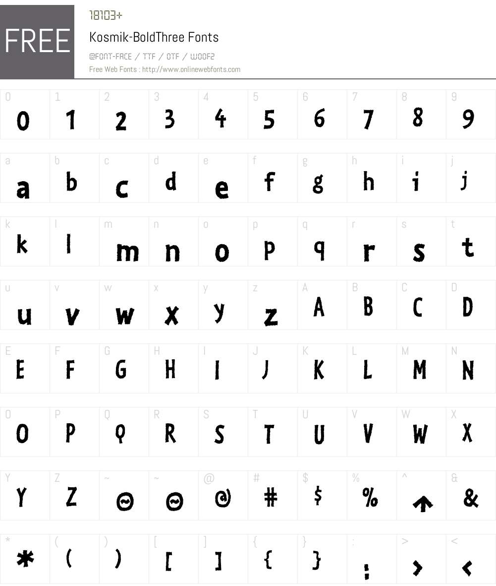 Kosmik-BoldThree Font Screenshots