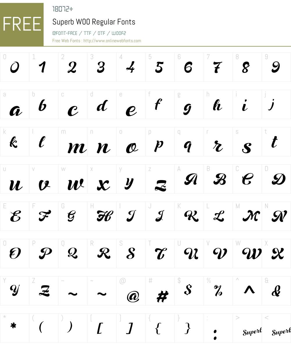 SuperbW00-Regular Font Screenshots