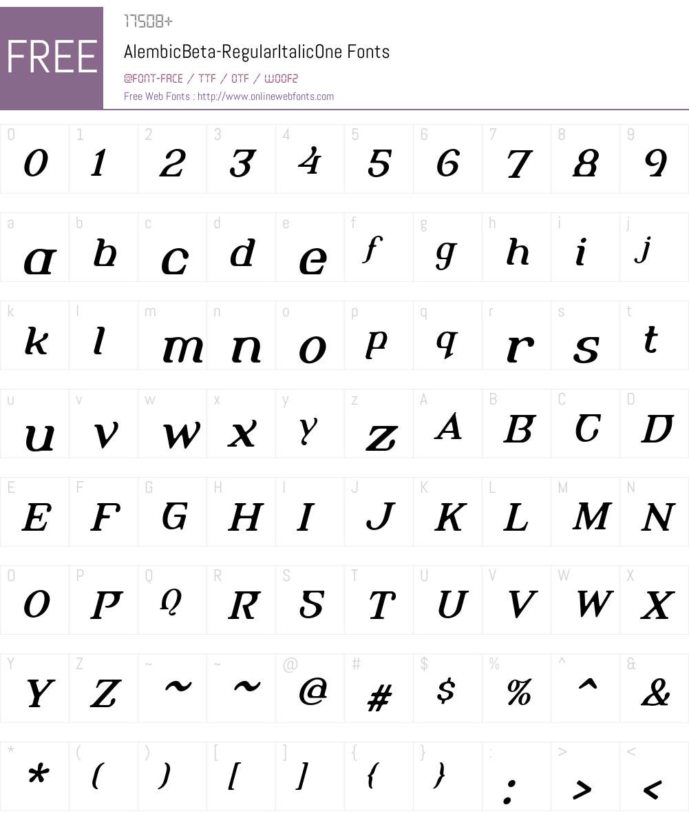 AlembicBeta Font Screenshots