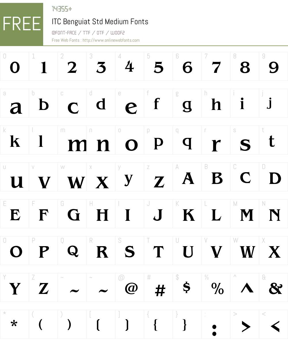 ITC Benguiat Std Font Screenshots