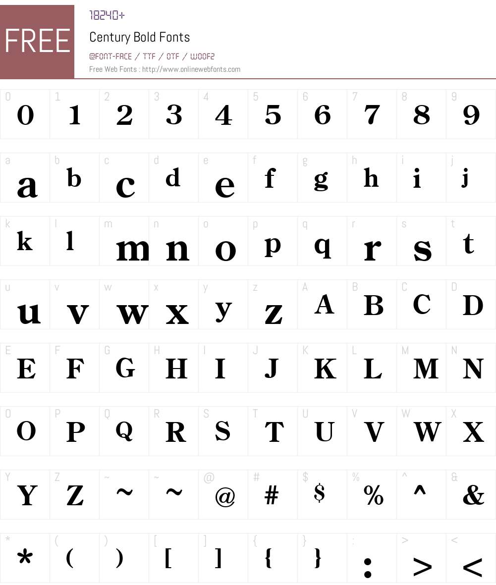 Century Font Screenshots