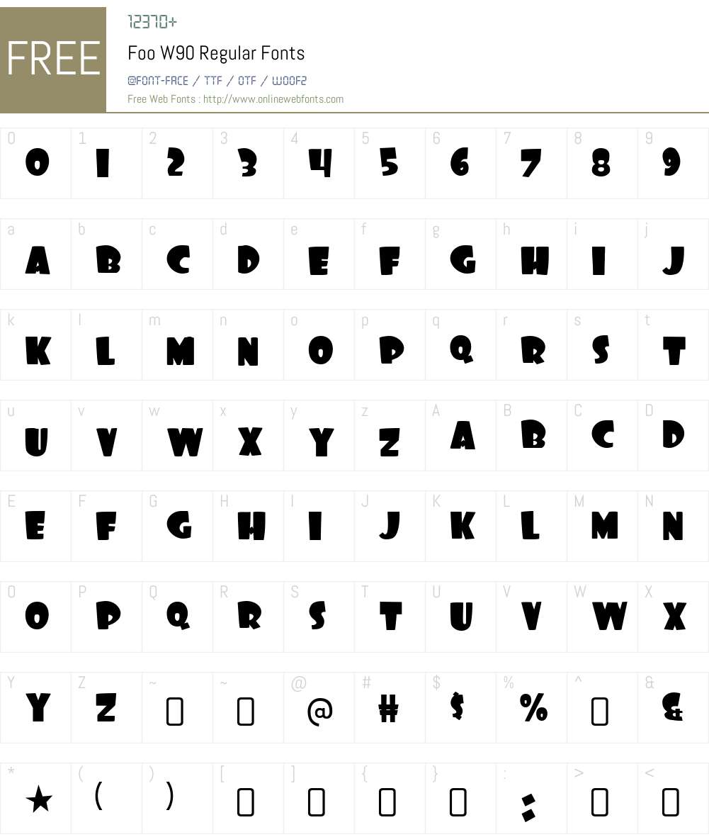 FooW90-Regular Font Screenshots