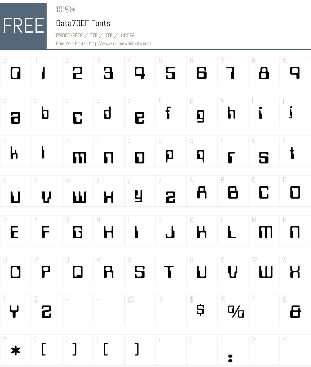 Data70EF Font Screenshots