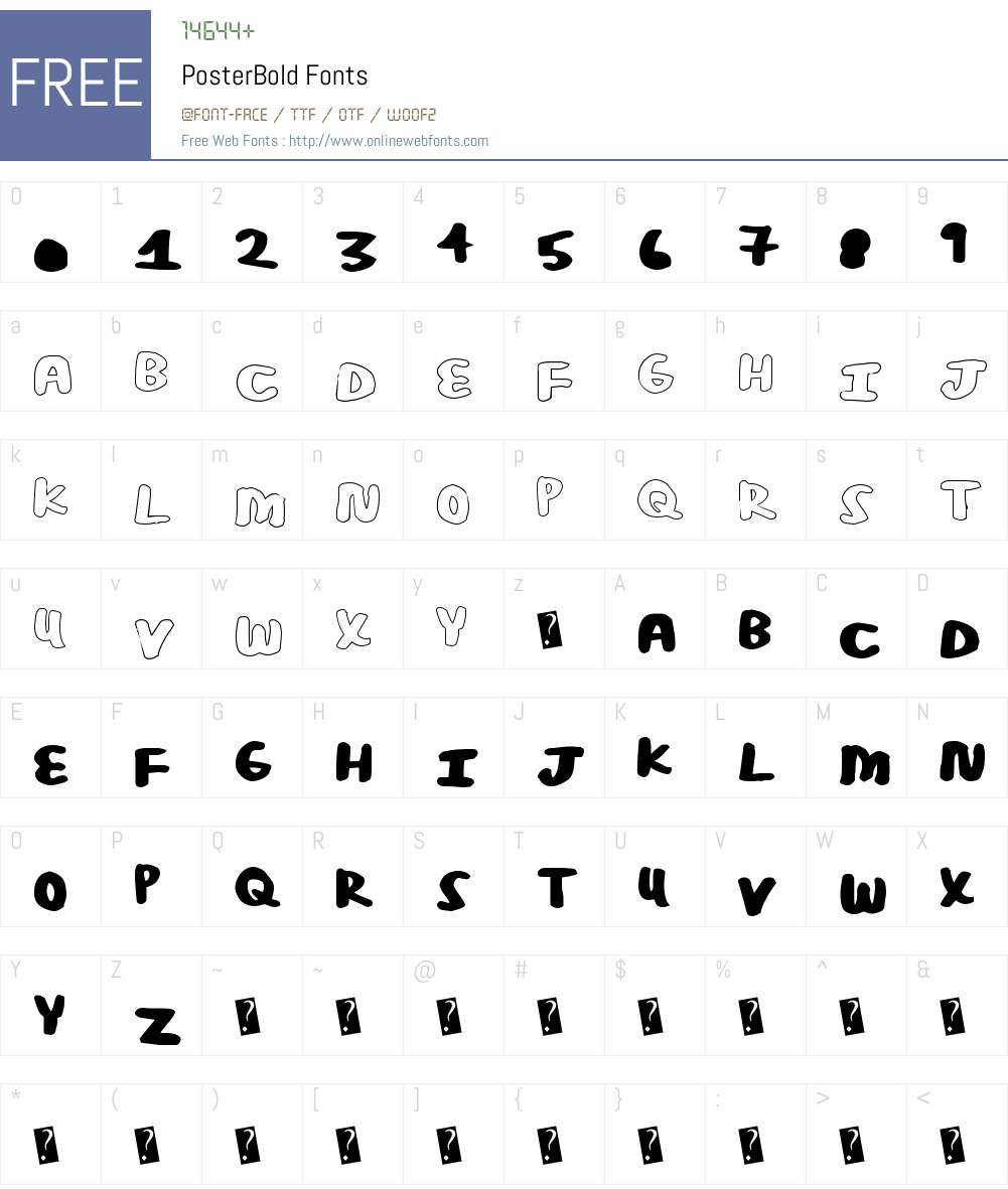 PosterBold Font Screenshots